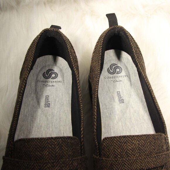 CLOUDSTEPPERS by Clarks Slip-On Loafers Sillian 2.0 Hope Brown Tweed Size 11 M - Picture 10 of 12